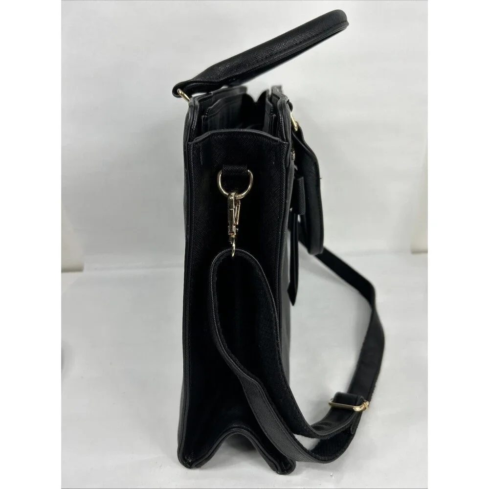 Laptop Satchel Bag Women 15.6 Inch Black Briefcase Shoulder Crossbody Travel